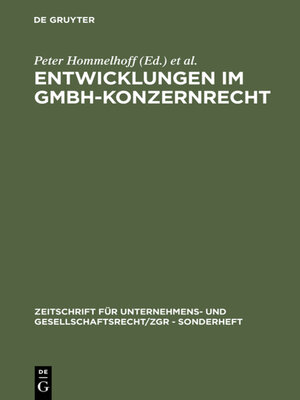 cover image of Entwicklungen im GmbH-Konzernrecht